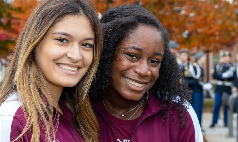 Students march in a Veterans Day Parade